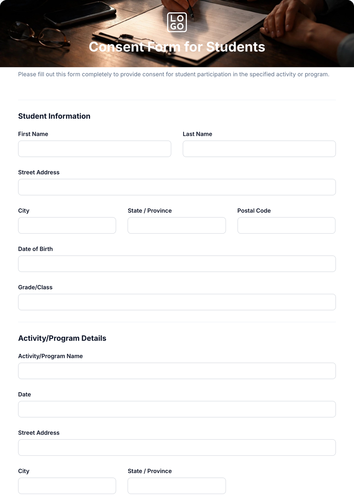 Free Student Form Templates To Edit Online
