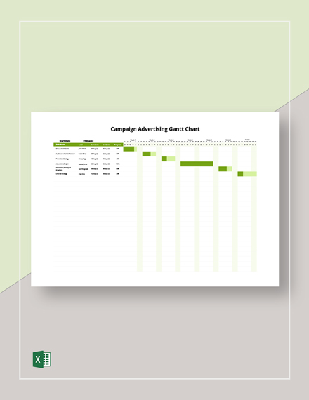 Social Media Campaign Gantt Chart Template - Download in Excel