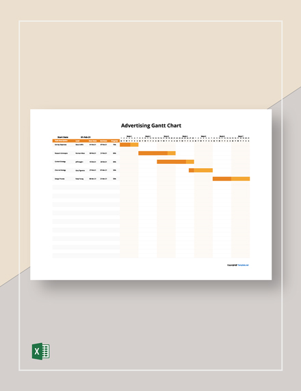 Free Simple Advertising Gantt Chart Template - Excel | Template.net