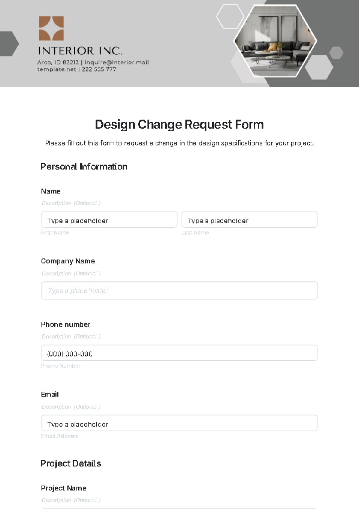 Free Employee Change Request Form Template to Edit Online