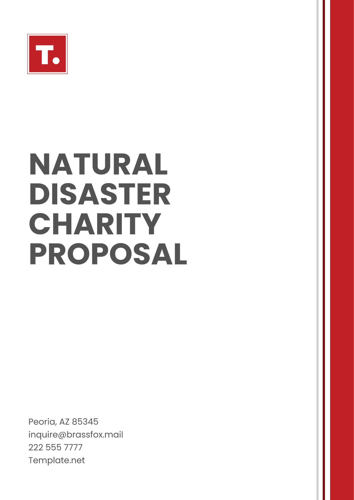 Natural Disaster Charity Proposal Template - Edit Online & Download