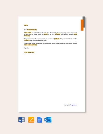 FREE Guarantee Letter for Product Template - Word | Google Docs | Apple ...