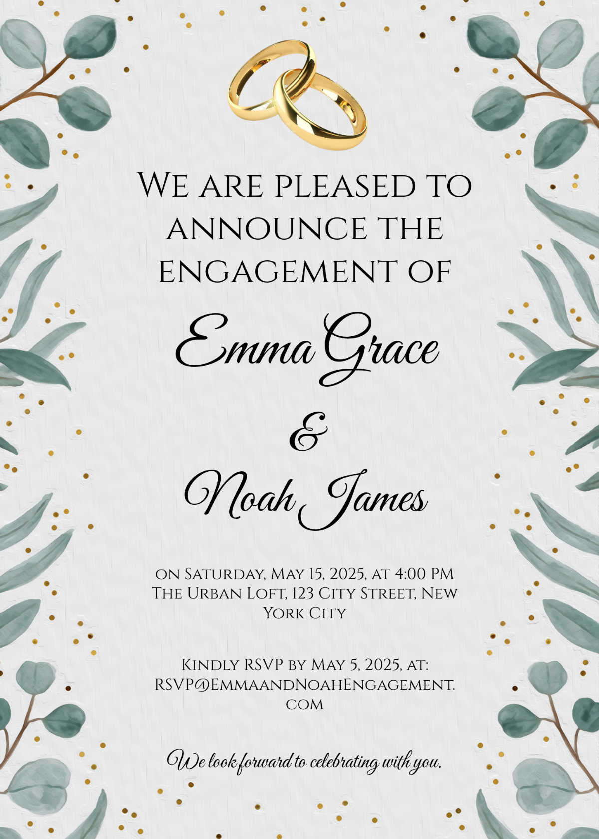 Minimal Engagement Invitation Template - Edit Online & Download