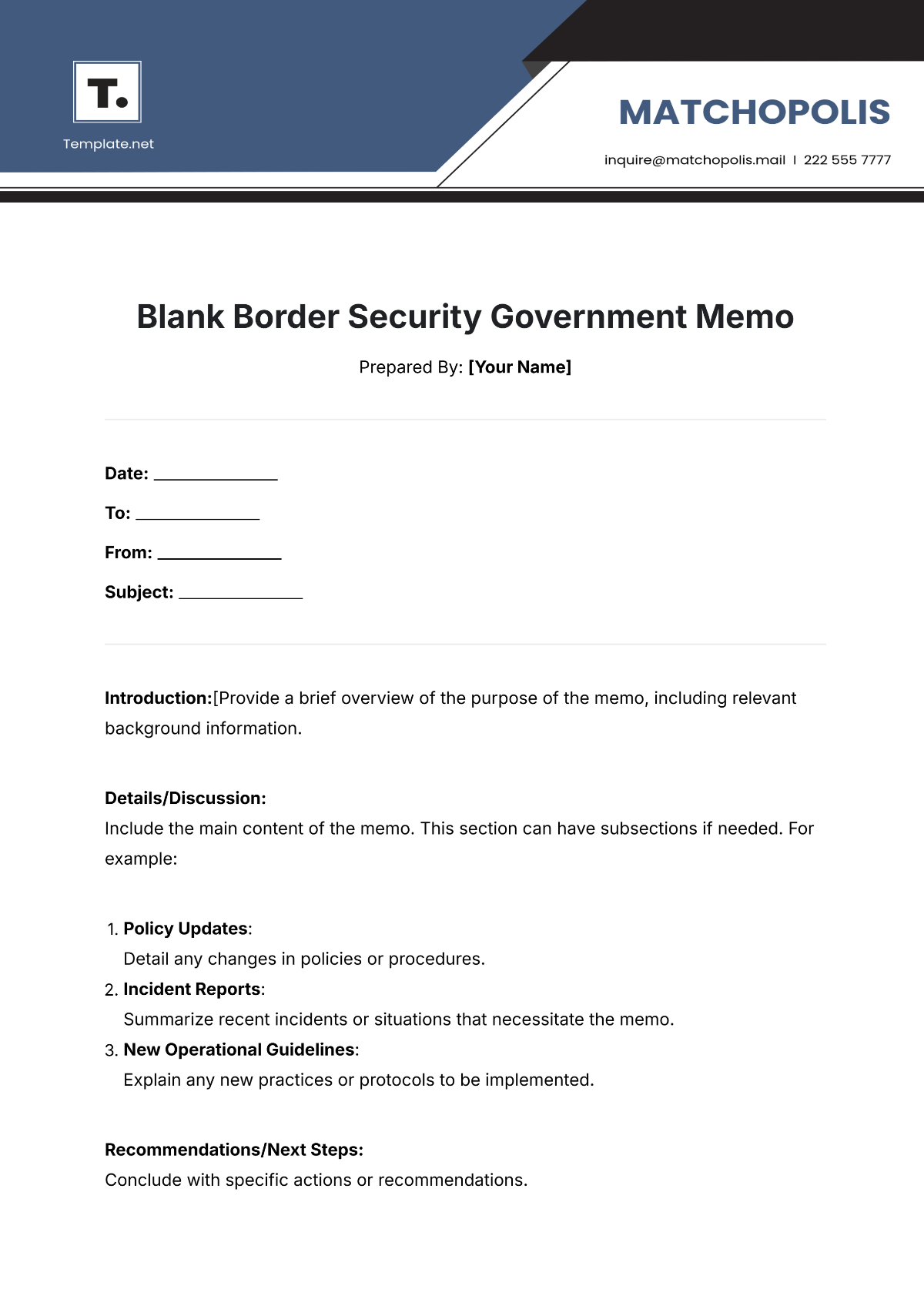 Free Government Memo Templates to Edit Online and Print