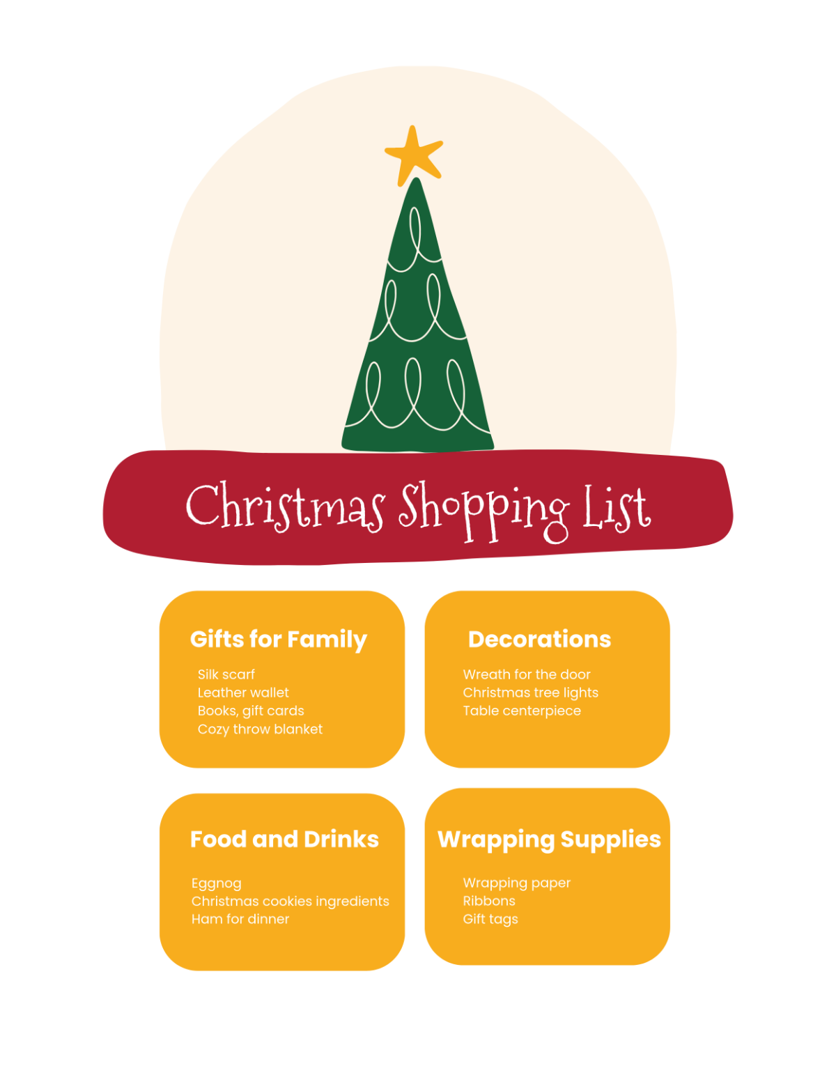 Free Christmas Shopping List Template - Edit Online & Download