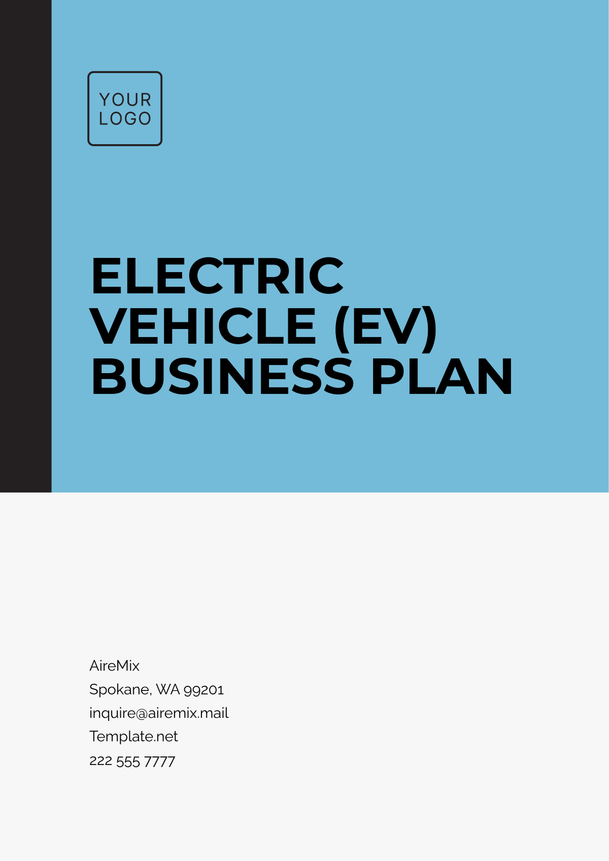 Electric Vehicle (EV) Business Plan Template - Edit Online & Download