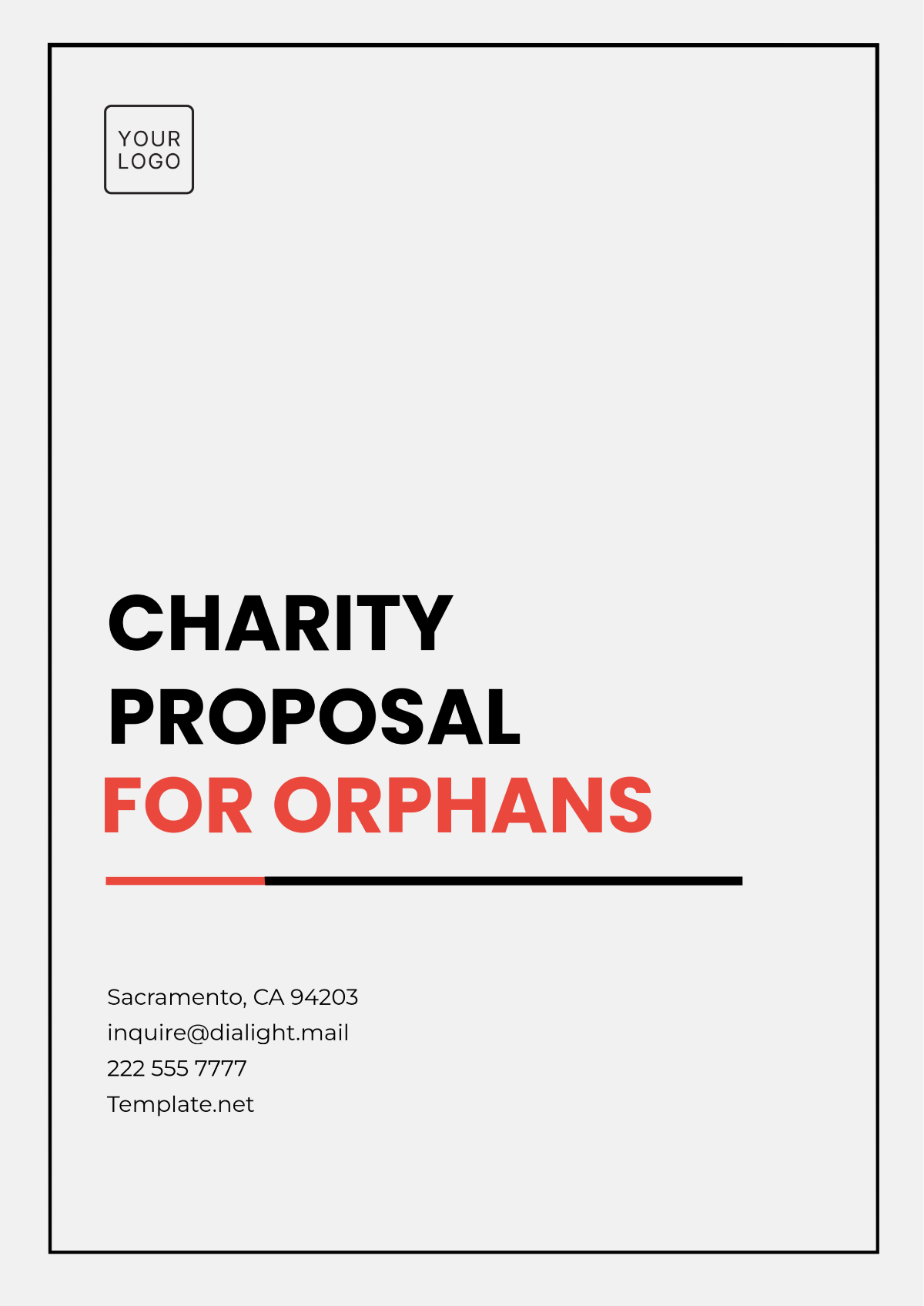 Charity Proposal for Orphans Template - Edit Online & Download