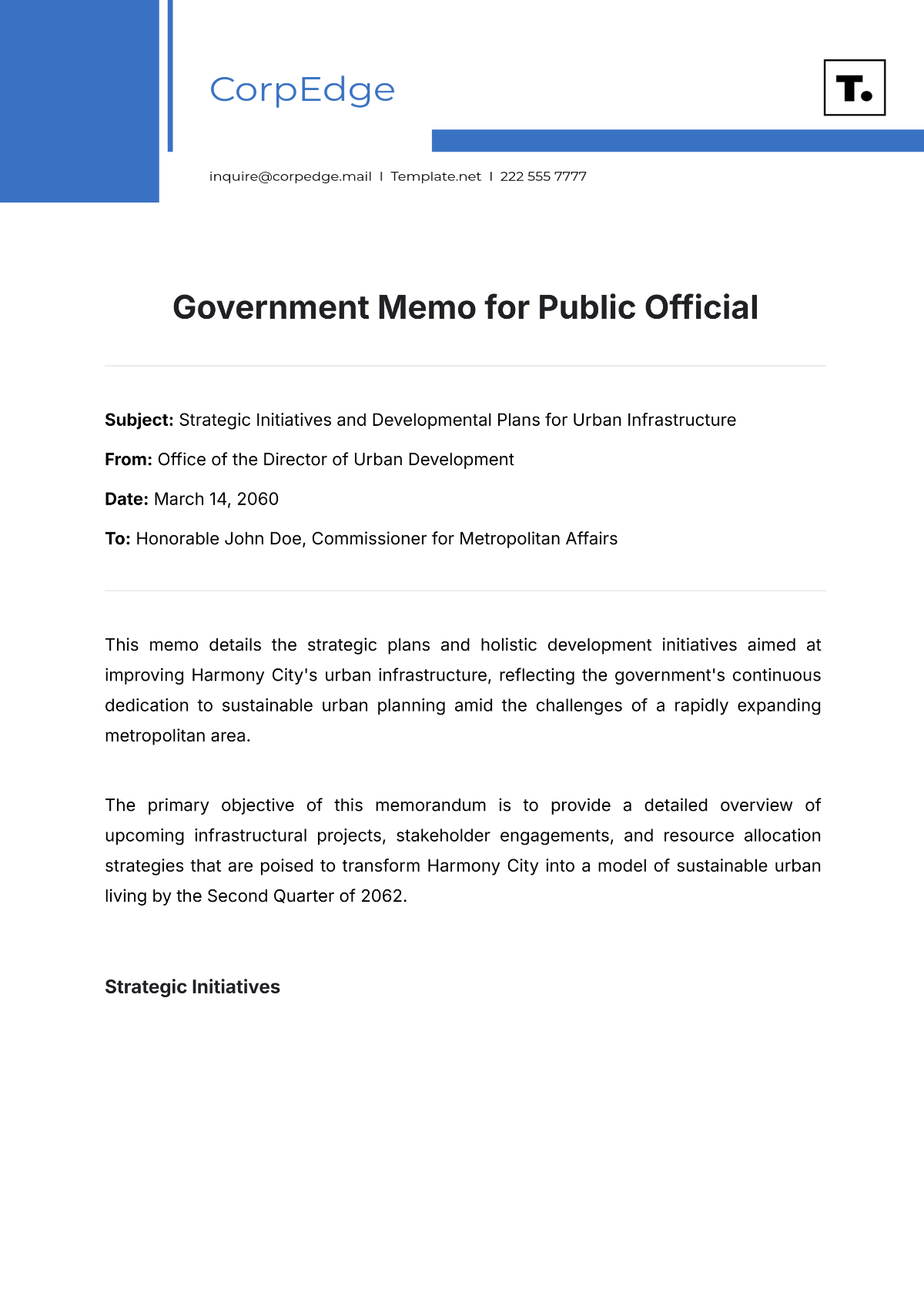 Government Memo for Public Official Template - Edit Online & Download