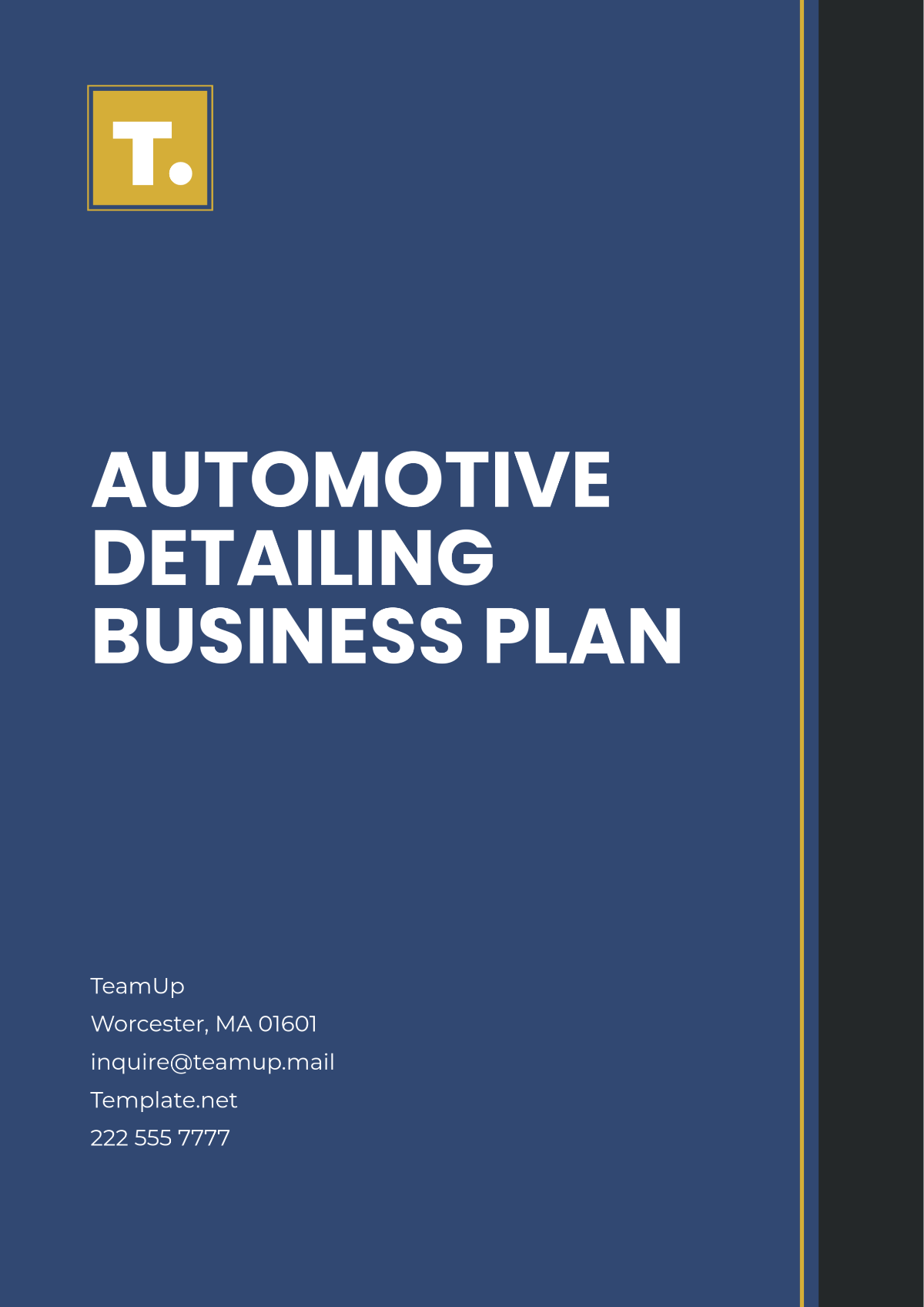 Automotive Detailing Business Plan Template - Edit Online & Download