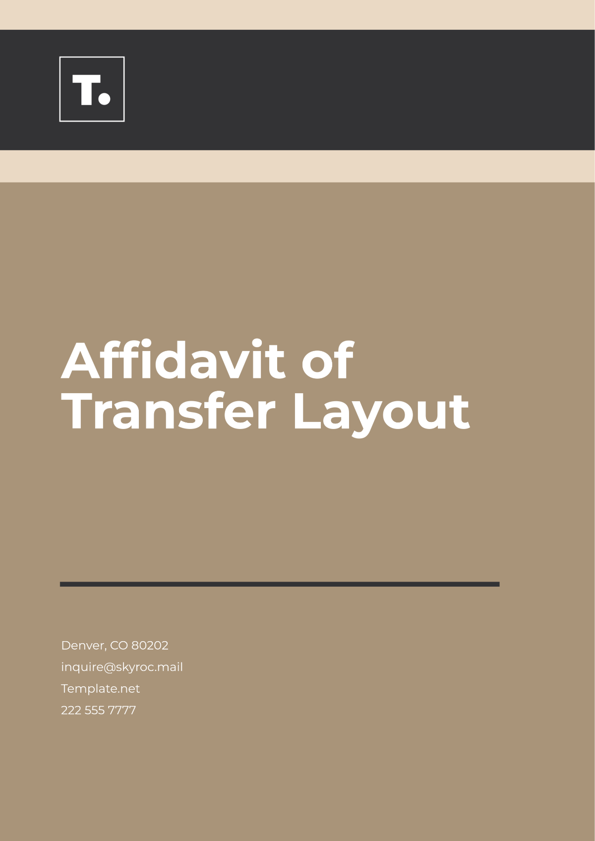 Free Affidavit of Transfer Layout Template