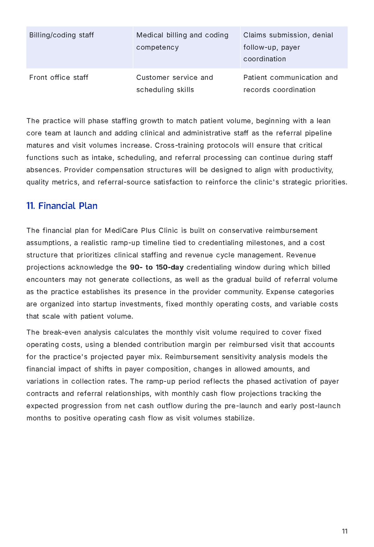 Free Medical Service Business Plan Template to Edit Online