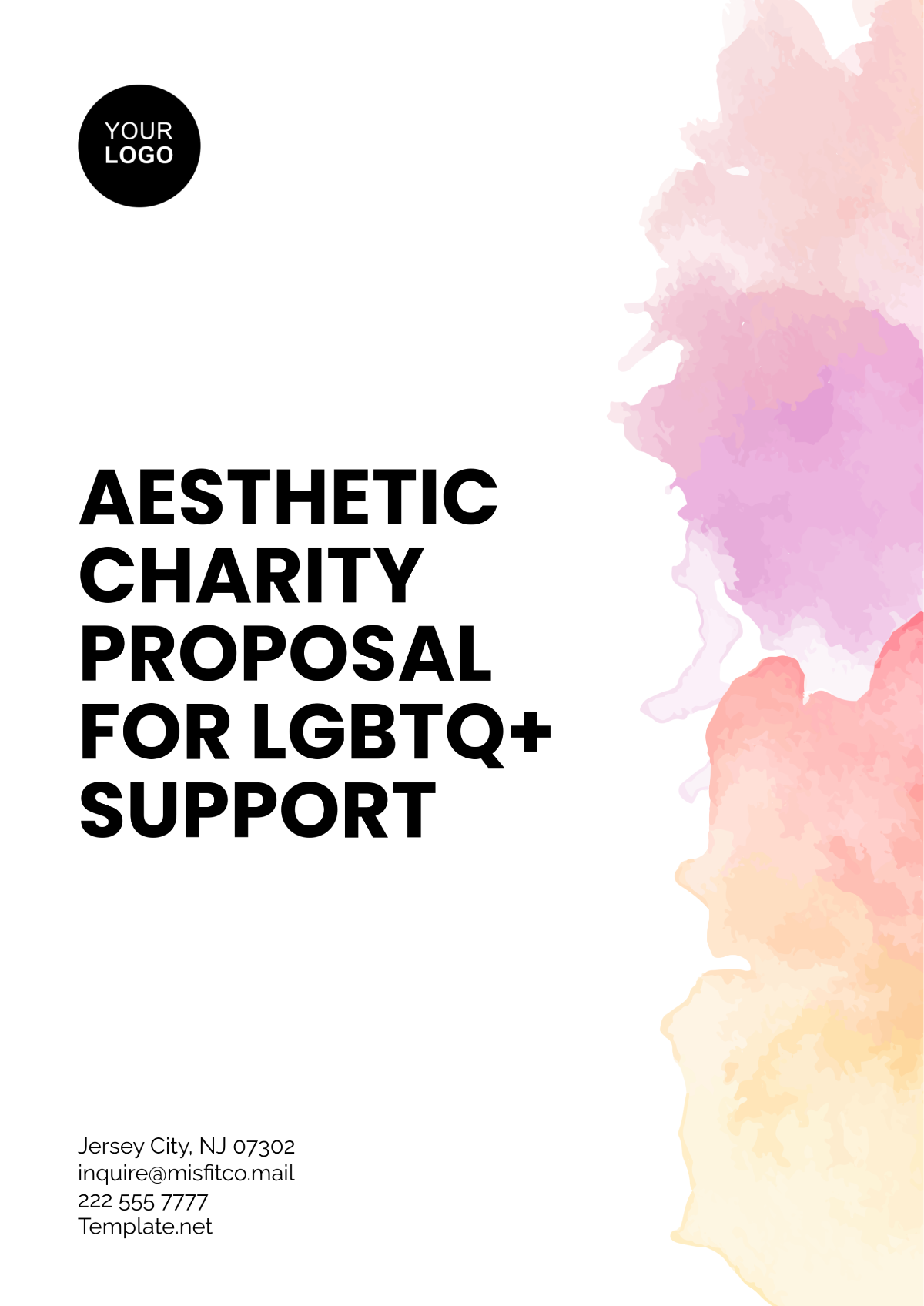 Aesthetic Charity Proposal for LGBTQ Support Template - Edit Online & Download