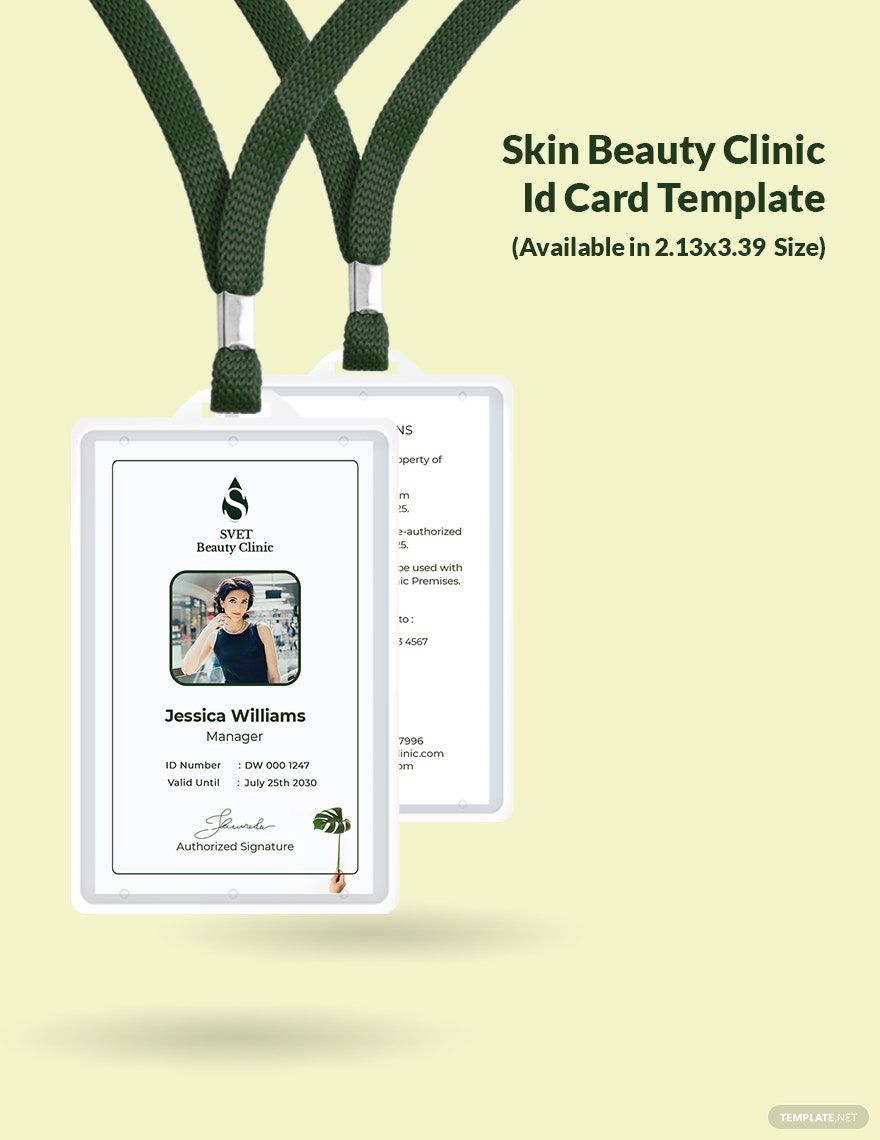 Free Skin Beauty Clinic ID Card Template