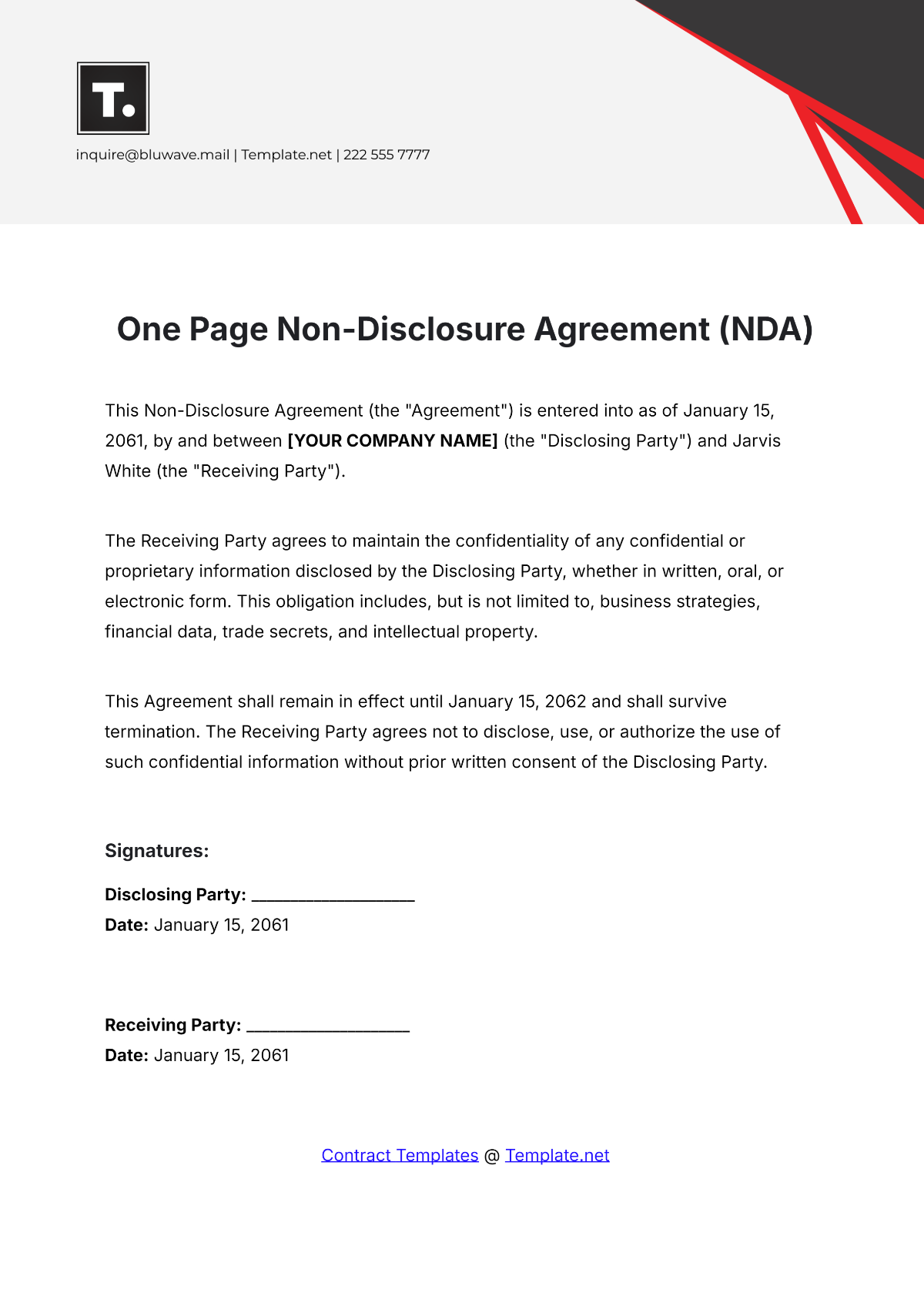 Non Disclosure Agreement Purpose