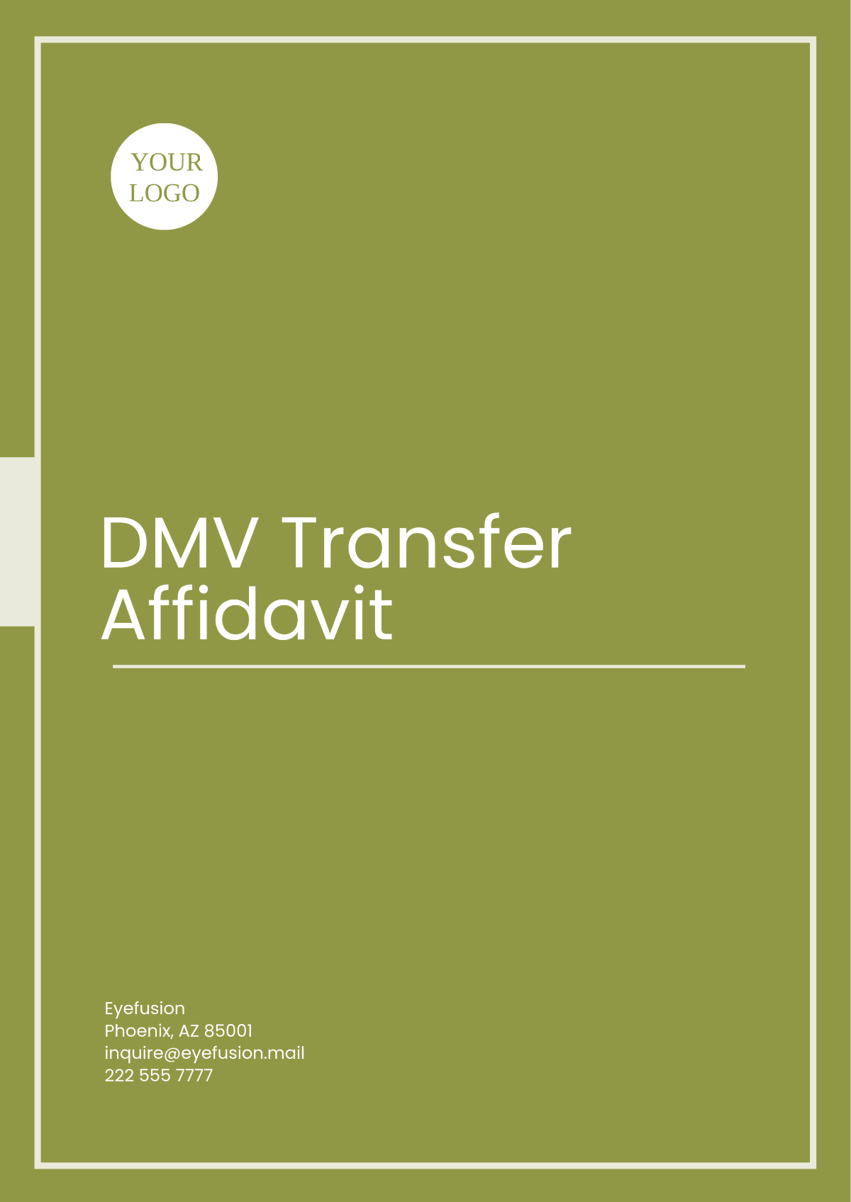 Free DMV Transfer Affidavit Template