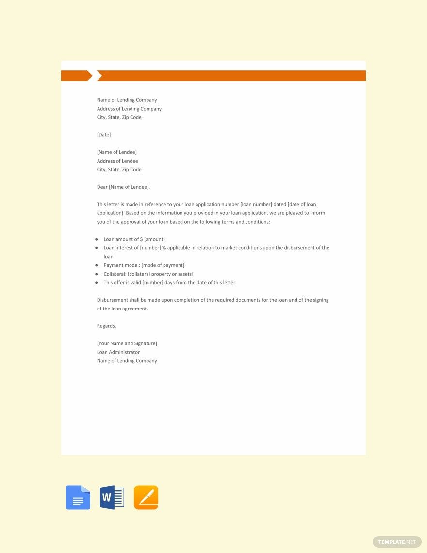 Loan Sanction Letter in Google Docs, Google Docs, Pages, PDF, Word - Download | Template.net