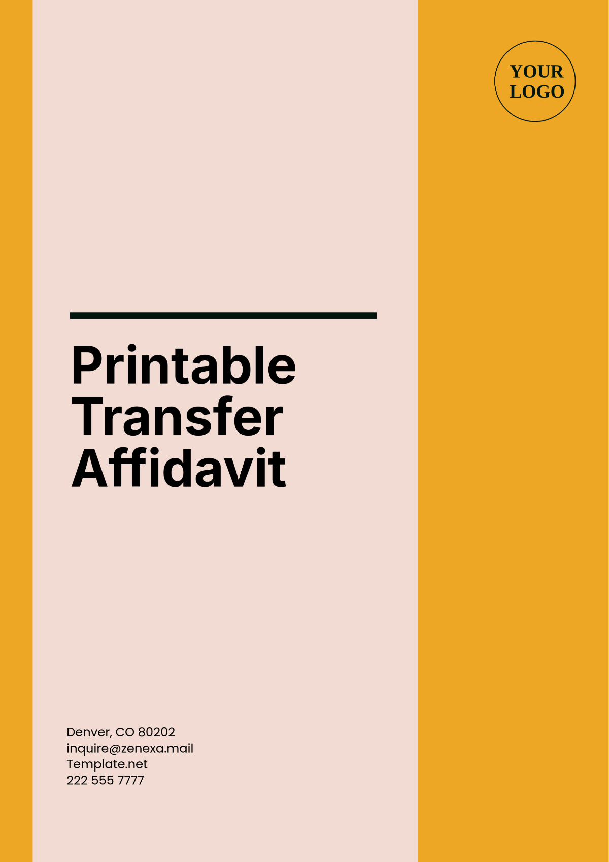 Free Printable Transfer Affidavit Template