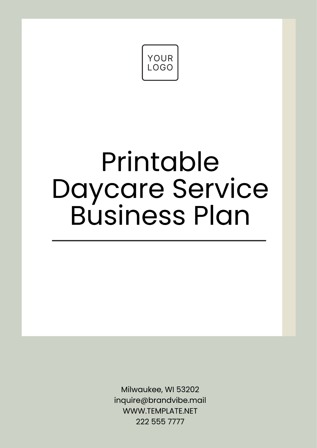 Printable Daycare Service Business Plan Template - Edit Online & Download