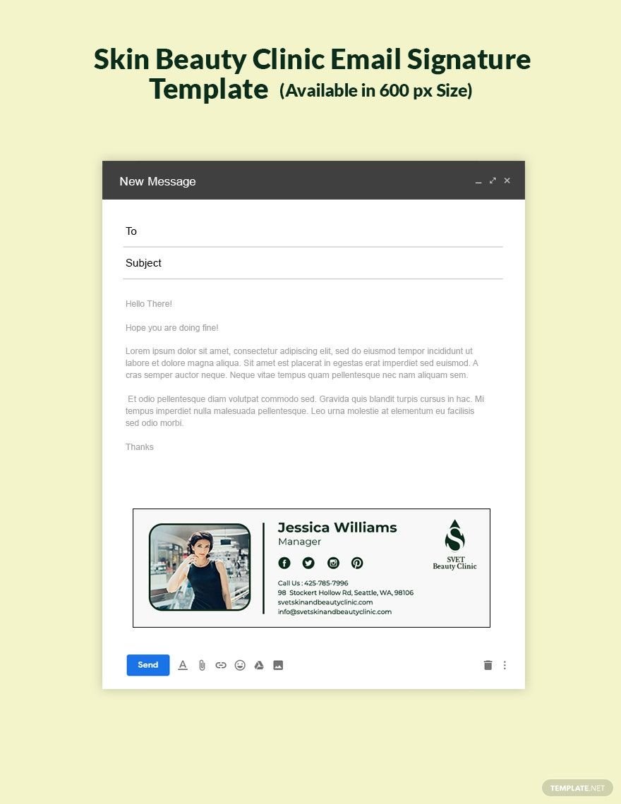 Free Skin Beauty Clinic Email Signature Template