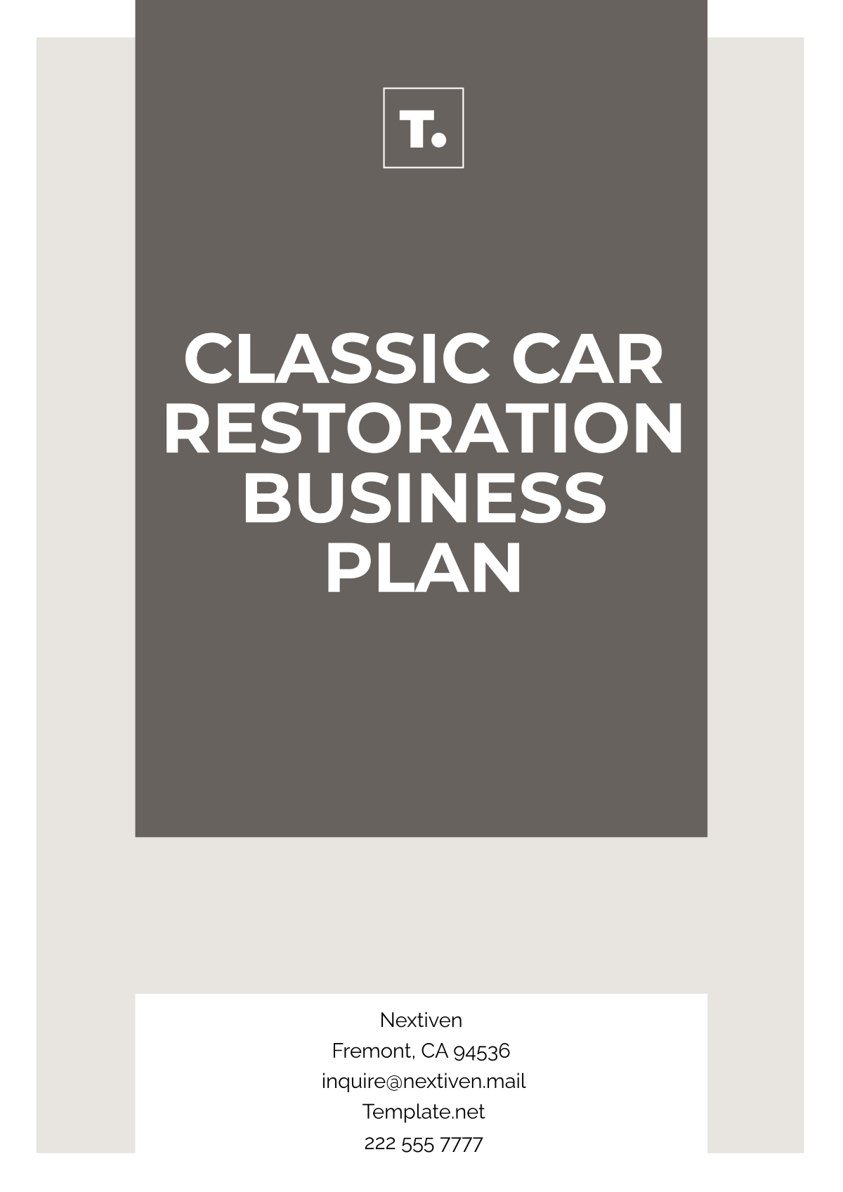 Classic Car Restoration Business Plan Template - Edit Online & Download