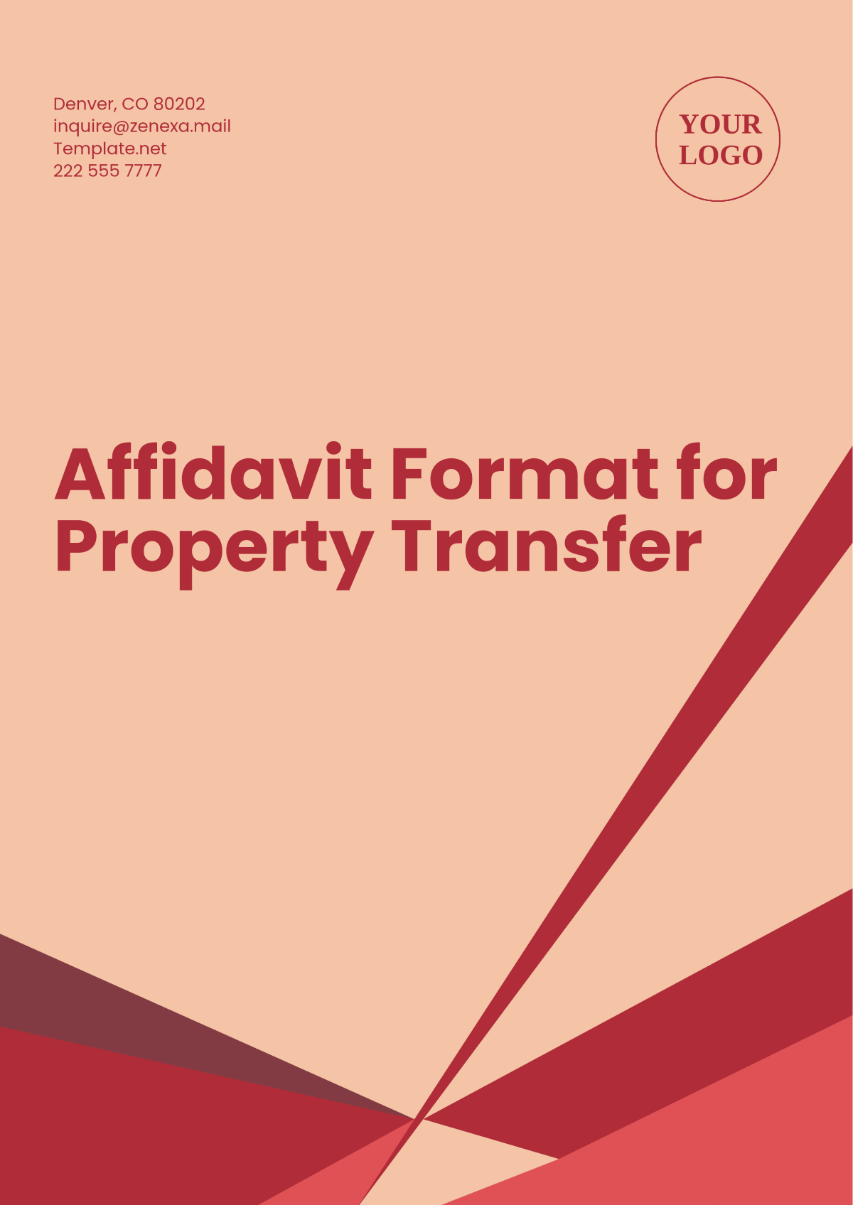 Free Affidavit Format for Property Transfer Template