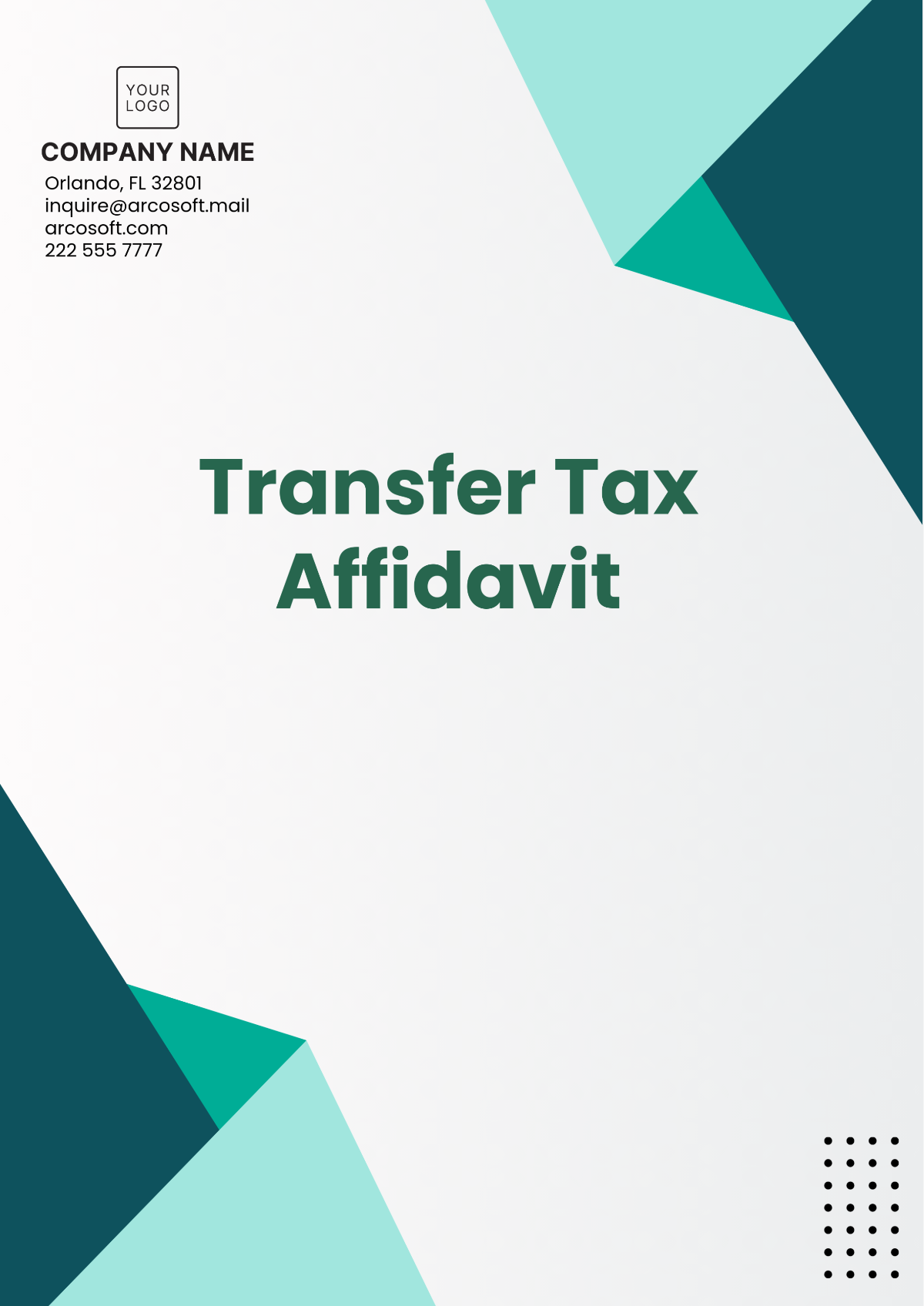 Free Transfer Tax Affidavit Template