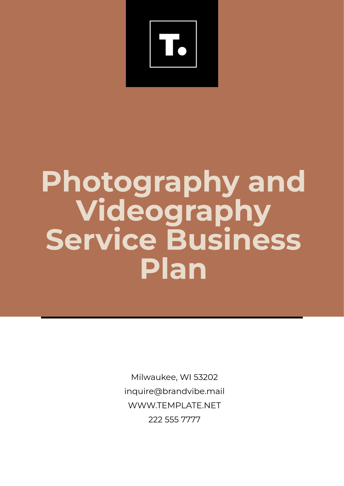 Photography and Videography Service Business Plan Template - Edit Online & Download