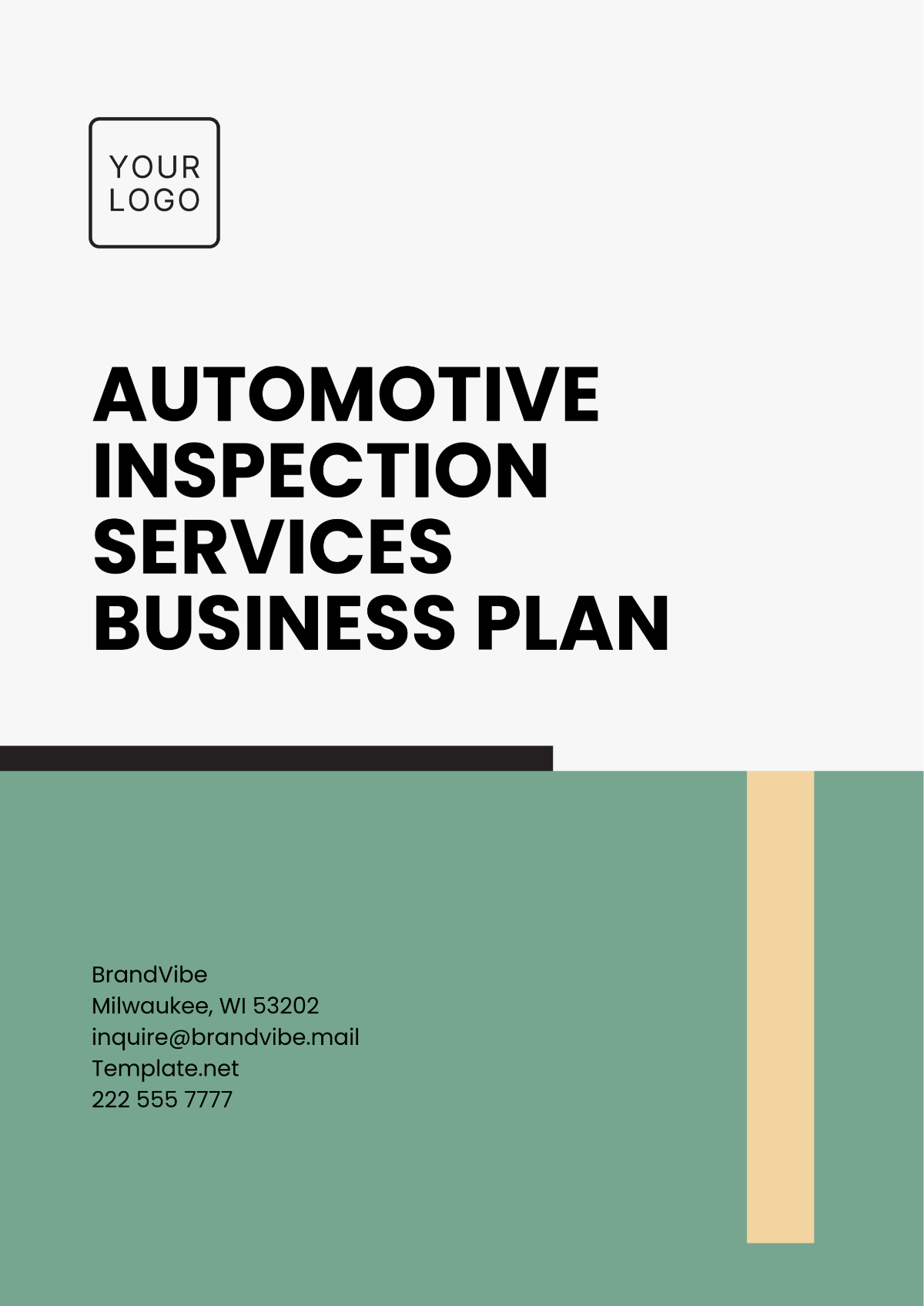 Automotive Inspection Services Business Plan Template - Edit Online & Download