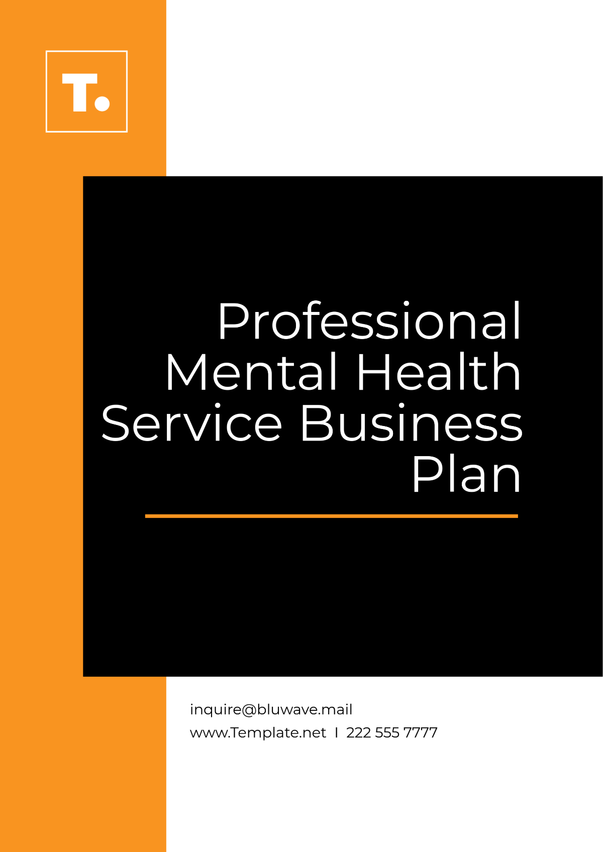 Professional Mental Health Service Business Plan Template - Edit Online & Download