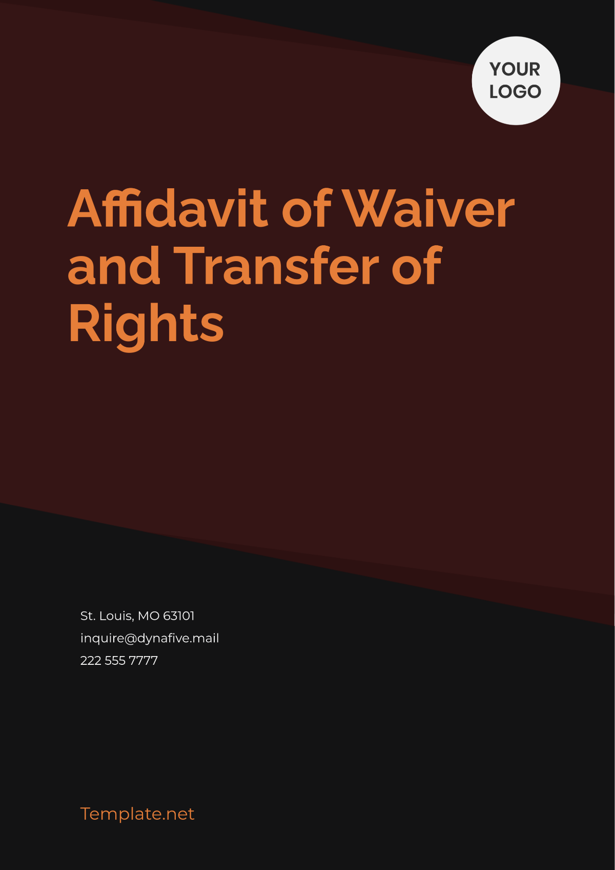 Free Affidavit of Waiver and Transfer of Rights Template