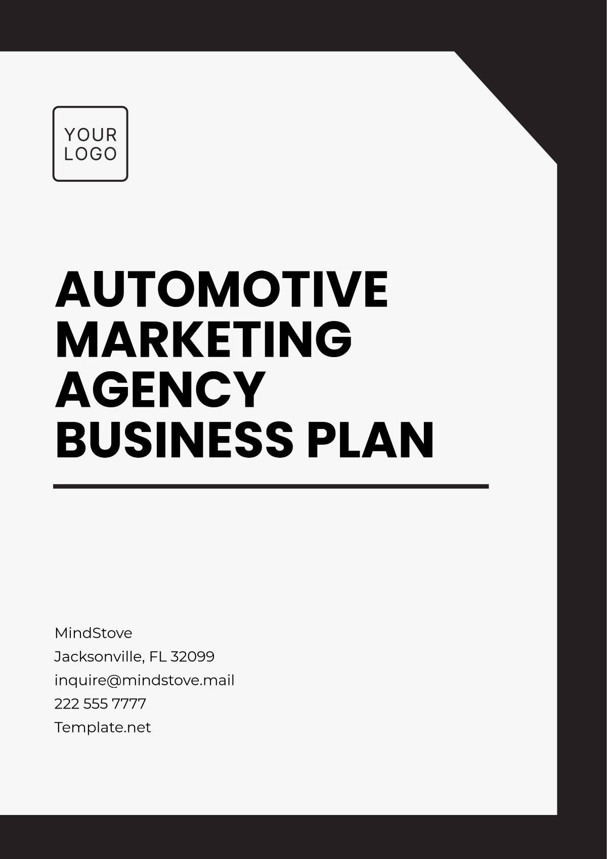 Automotive Marketing Agency Business Plan Template - Edit Online & Download