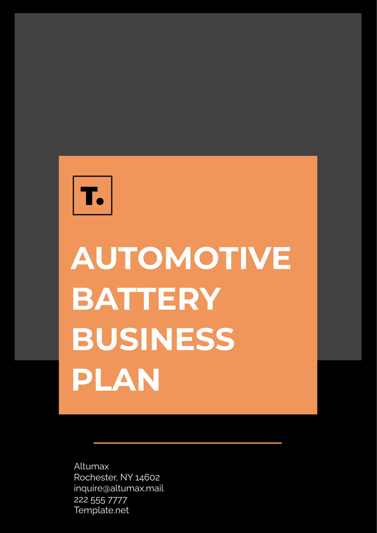 Automotive Battery Business Plan Template - Edit Online & Download