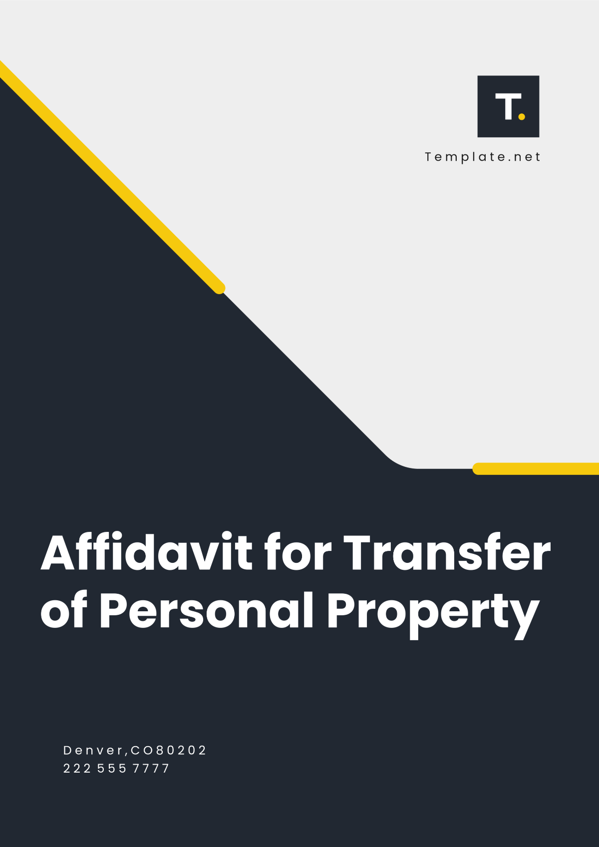 Free Affidavit for Transfer of Personal Property Template