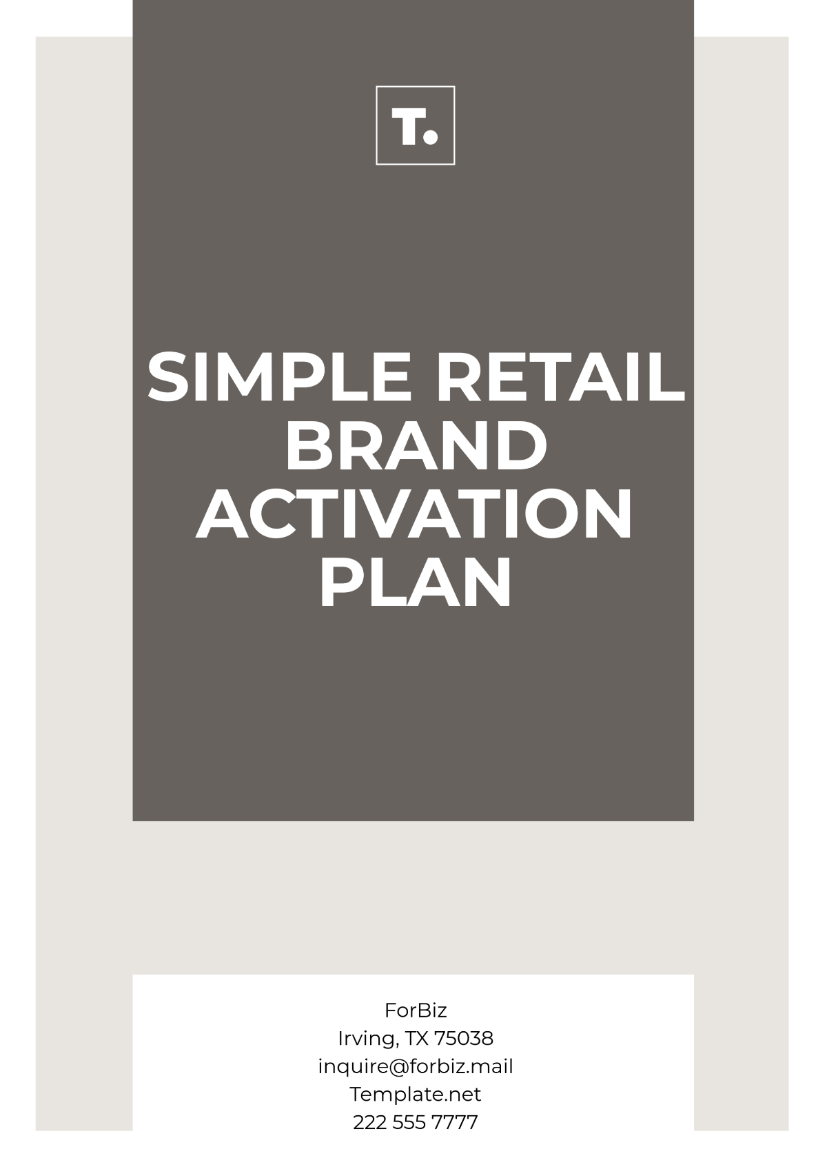 Simple Retail Brand Activation Plan Template - Edit Online & Download