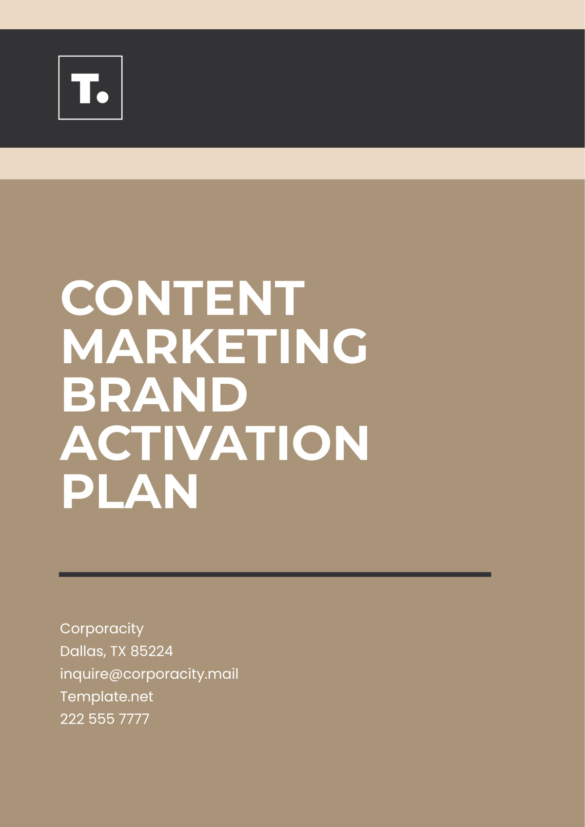 Free Content Marketing Brand Activation Plan Template to Edit Online