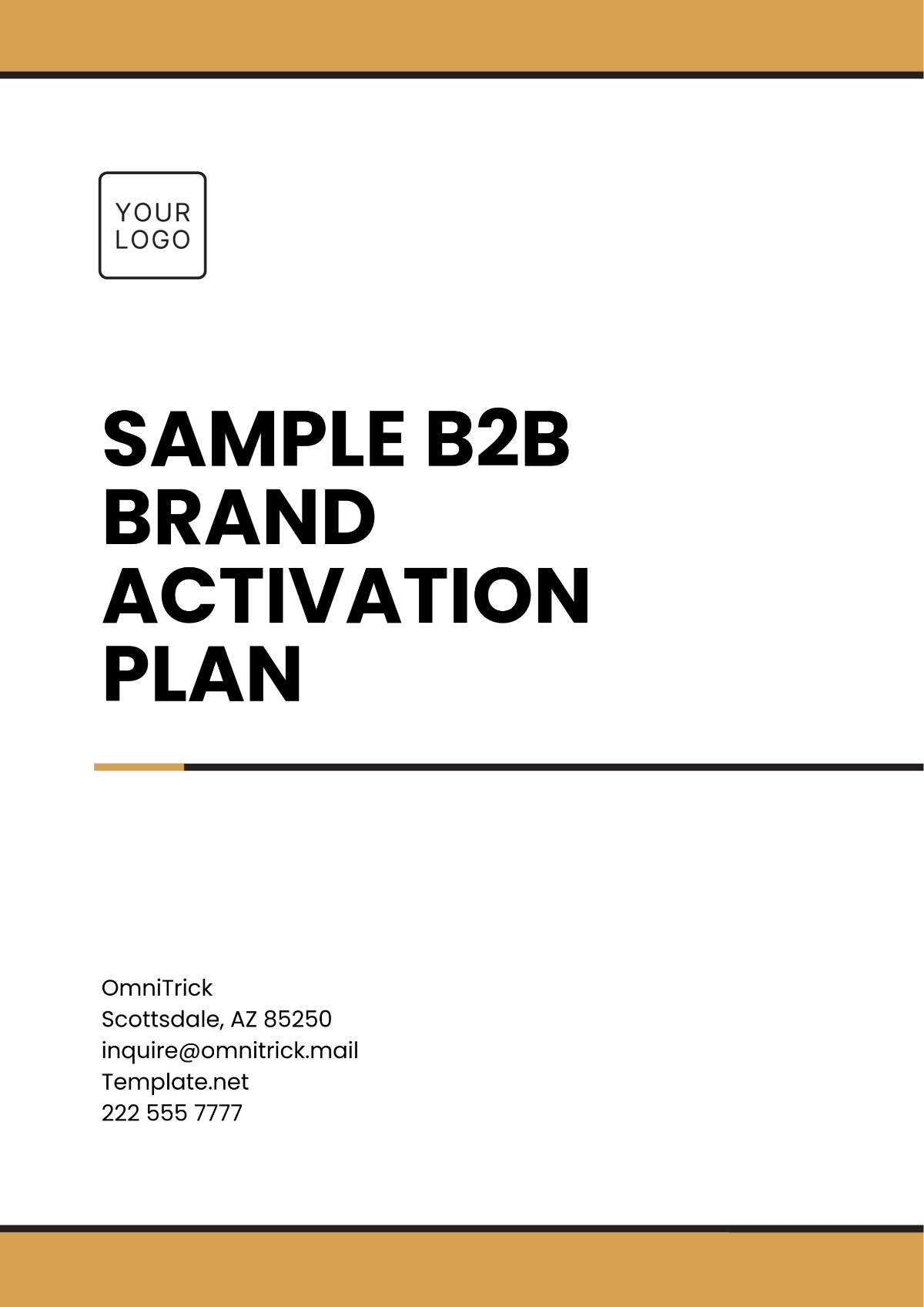 Sample B2B Brand Activation Plan Template - Edit Online & Download