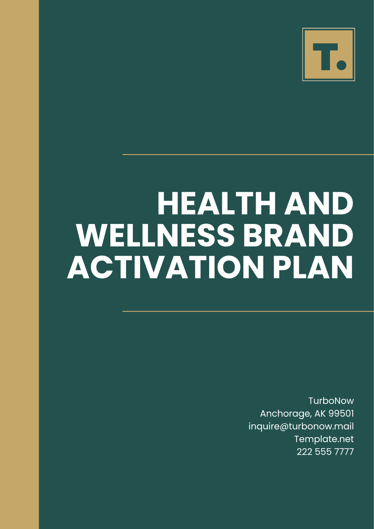 Health & Wellness Brand Activation Plan Template - Edit Online & Download