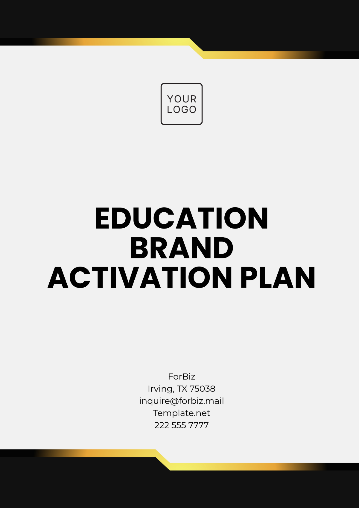 Education Brand Activation Plan Template - Edit Online & Download