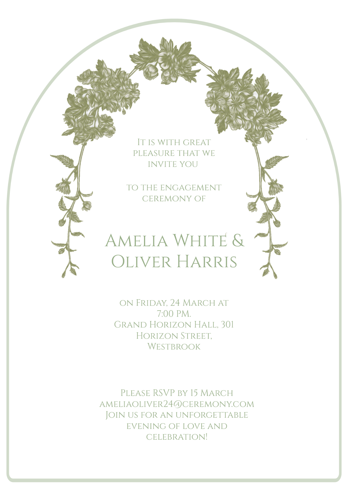 Professional Engagement Ceremony Invitation Template - Edit Online & Download