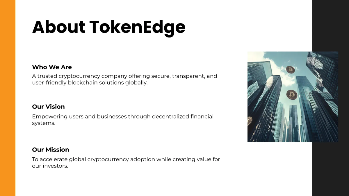 Free Cryptocurrency ICO Pitch Deck Template to Edit Online