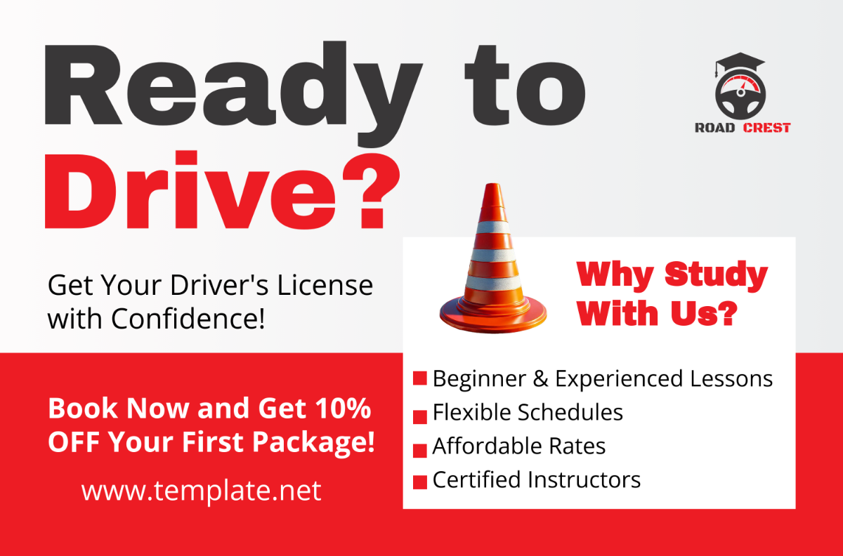 Driving School Banner Template - Edit Online & Download