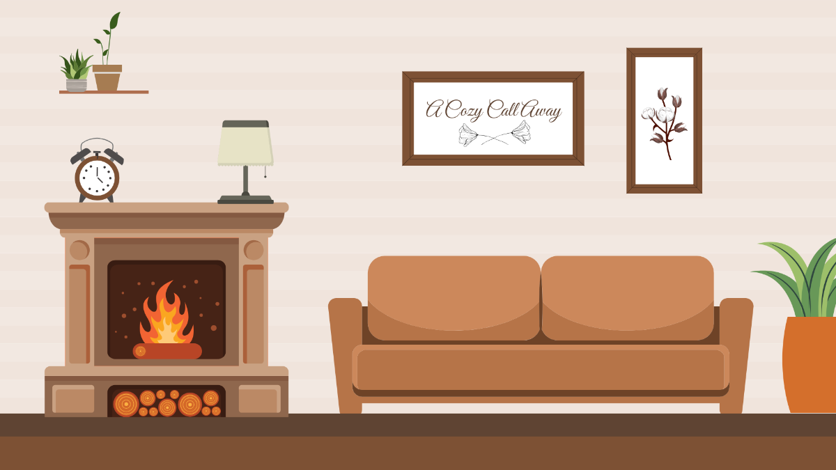 Free Fireplace Zoom Background Template - Edit Online & Download