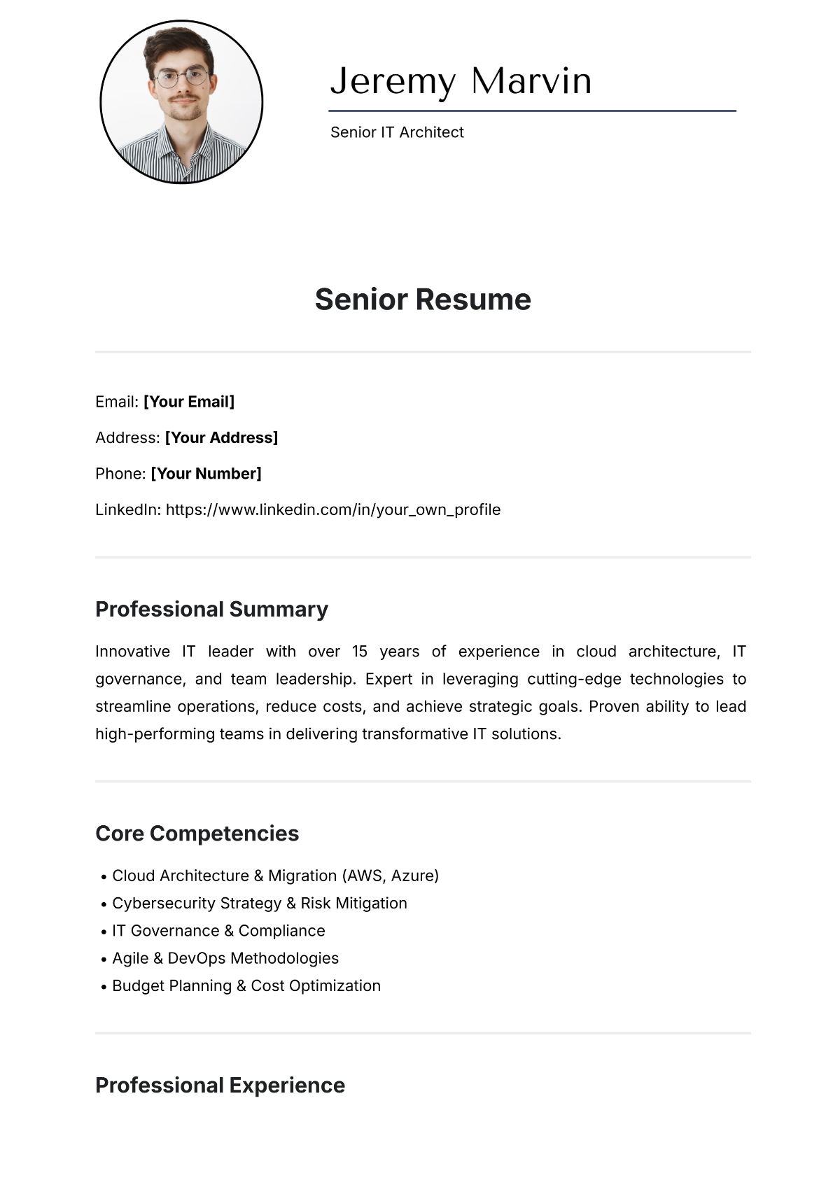 Free Senior Resume Template