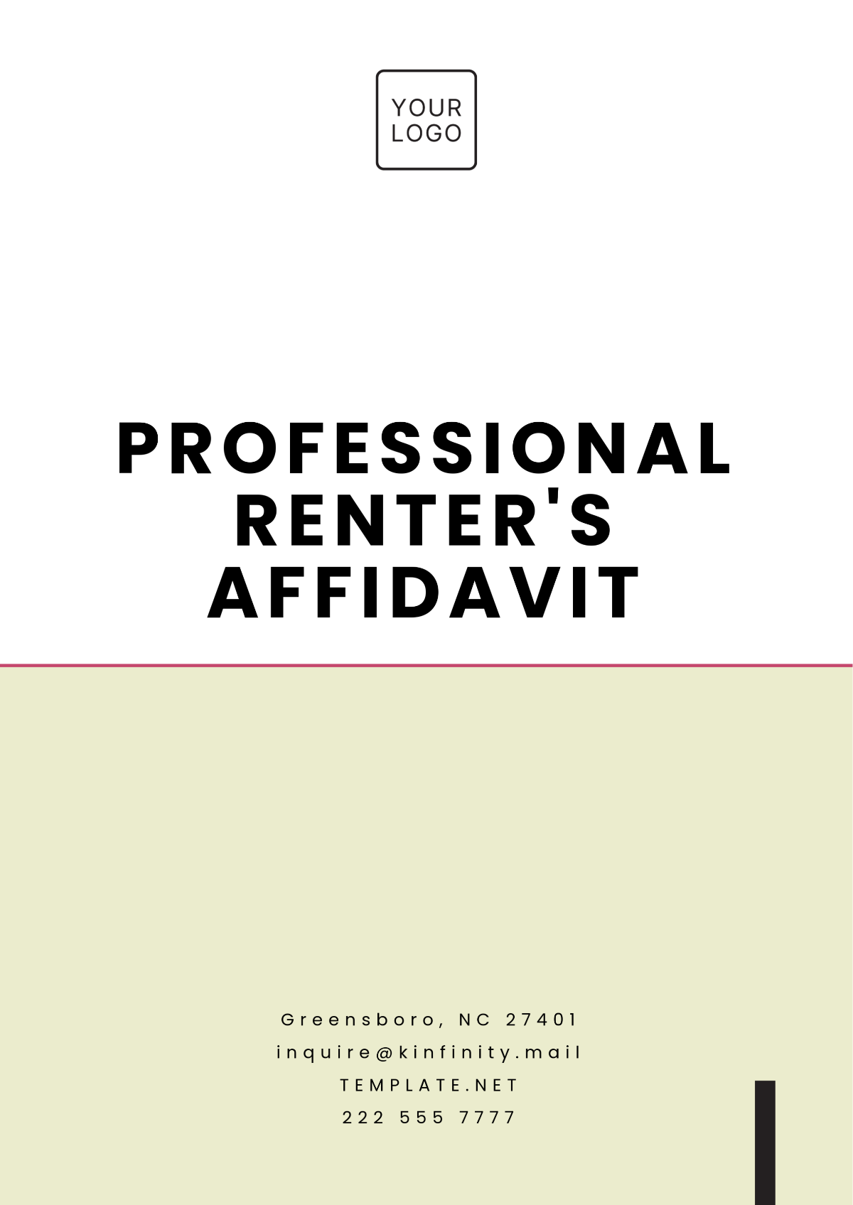 Free Professional Renter???s Affidavit Template