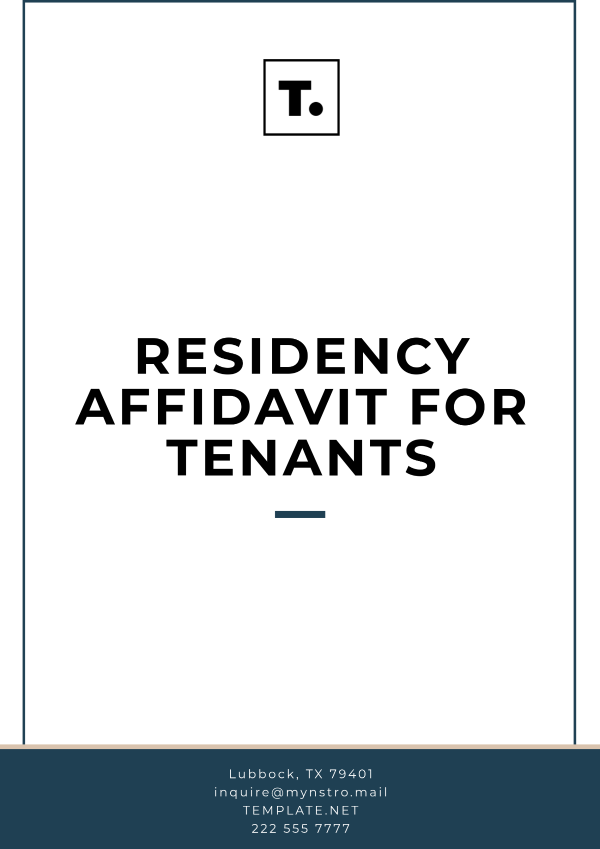 Free Residency Affidavit for Tenants Template