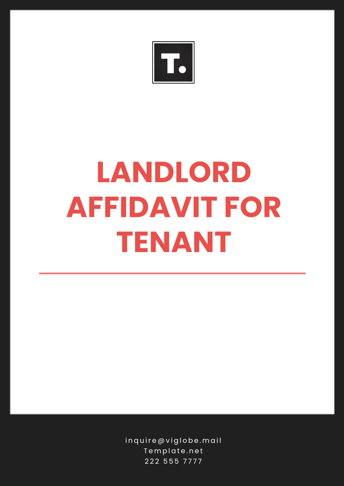 Free Landlord Affidavit for Tenant Template