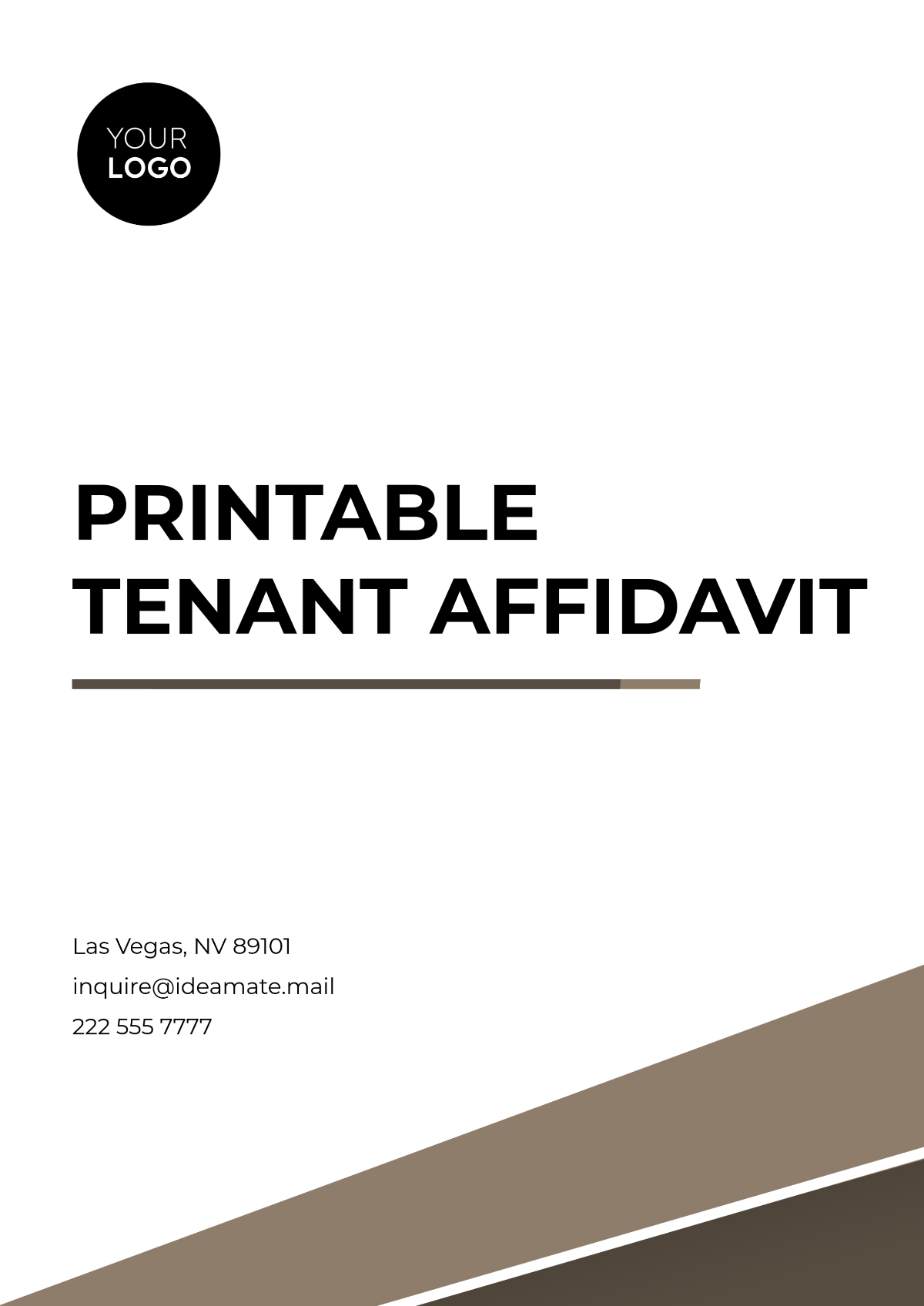 Free Printable Tenant Affidavit Template
