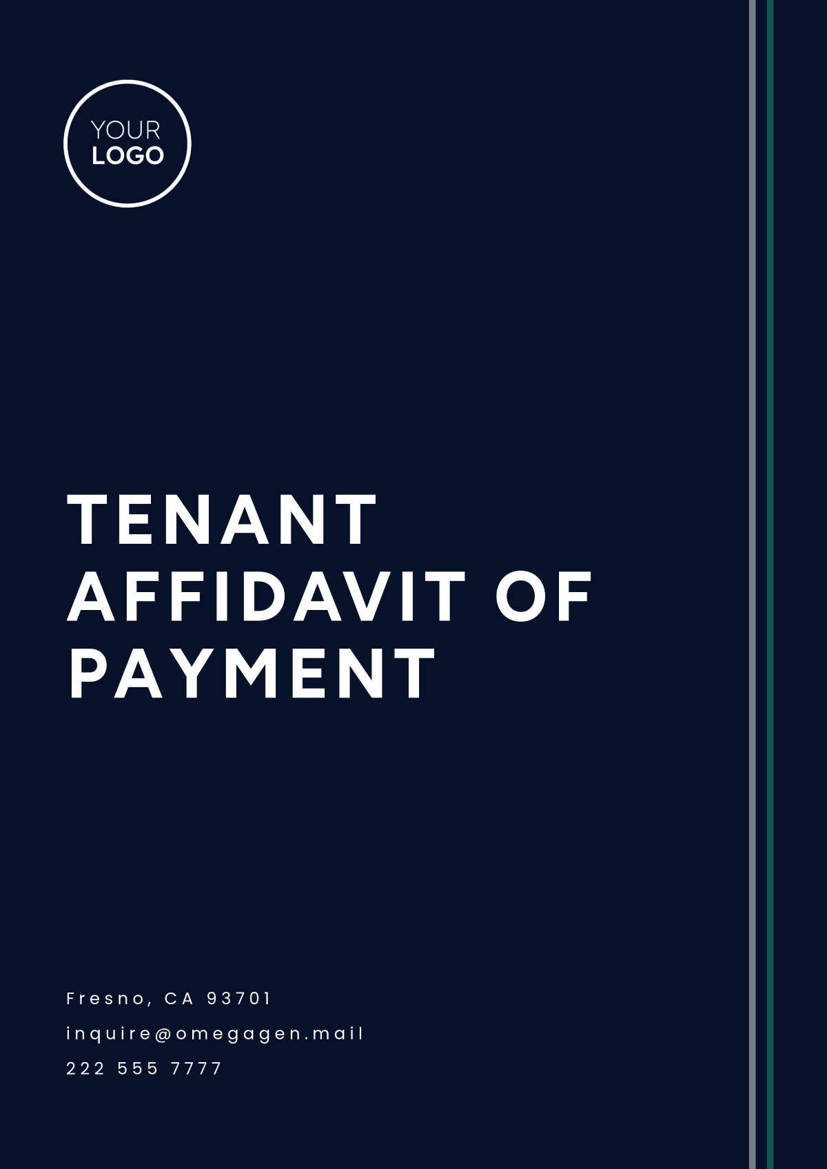 Free Tenant Affidavit of Payment Template