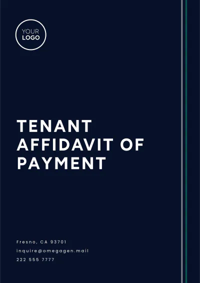Free Tenant Affidavit of Payment Template to Edit Online