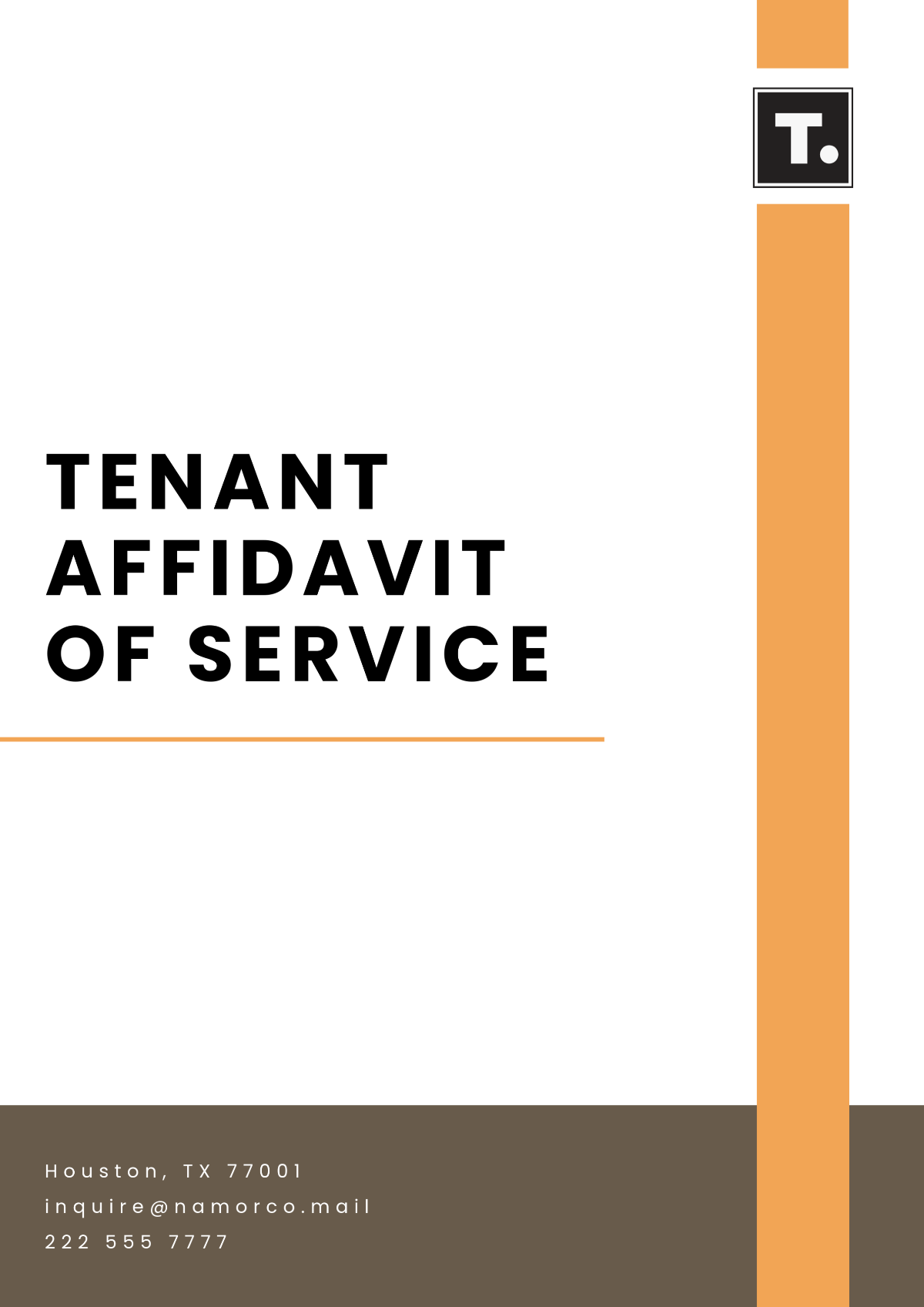 Free Tenant Affidavit of Service Template